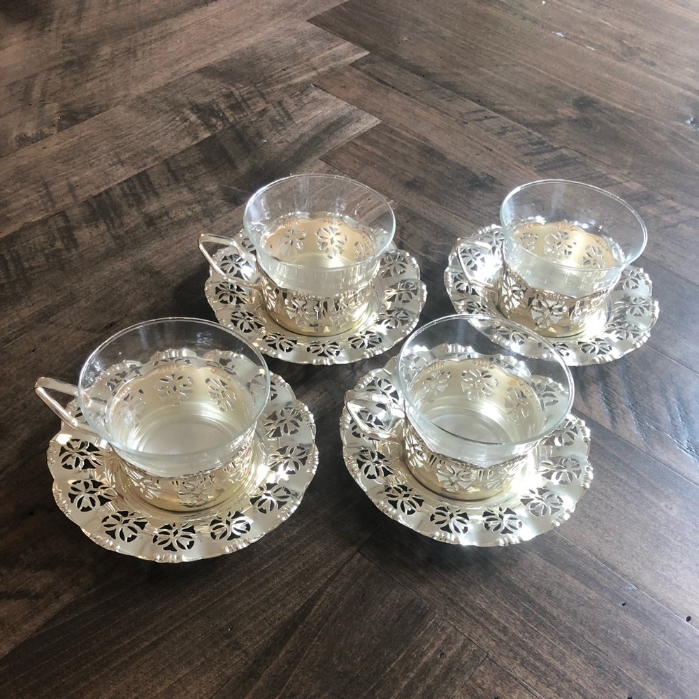Brass teacup and saucer made in West Germany
